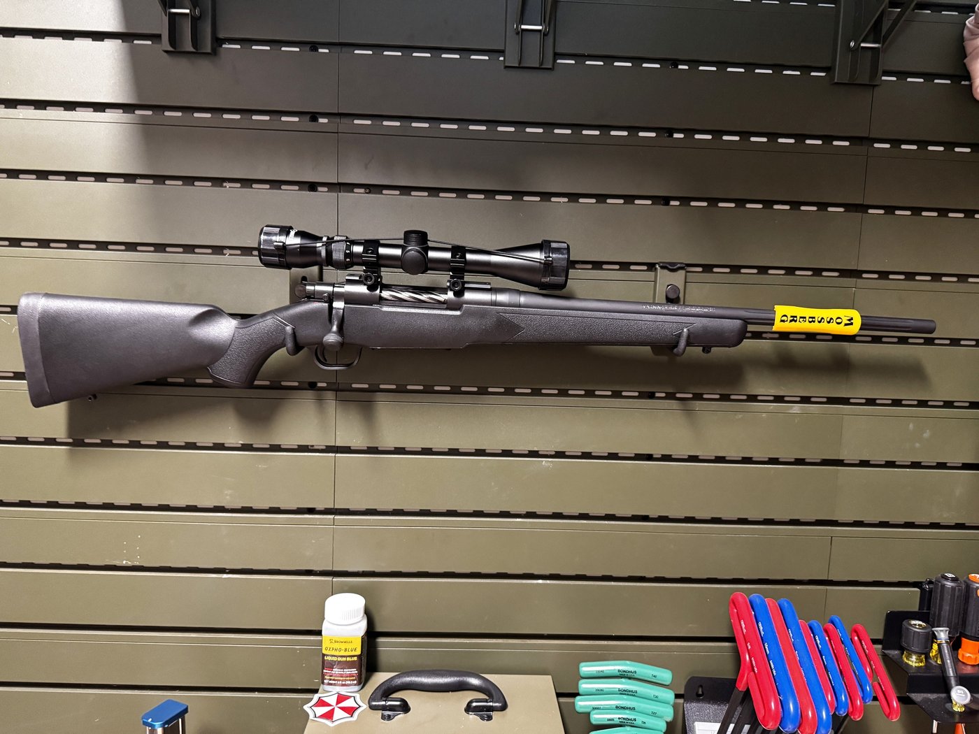 Mossberg Patriot .243 Win with Dead Ringer scope, left side